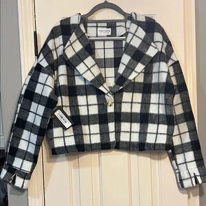 First Love Monochrome Plaid Jacket - NWT Sz S